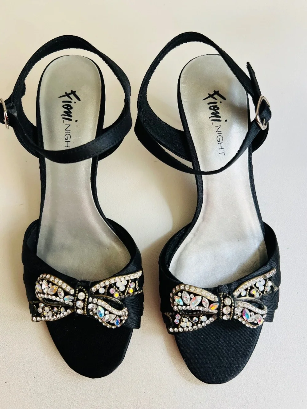 Black Embellished Formal Dressy Sandals